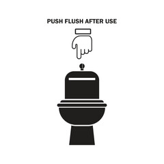 Please flush toilet after use sign.
