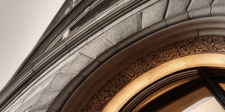 Ornate architectural detail of a historic stone building with intricate carvings.