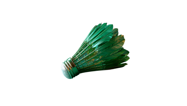 Badminton racket and shuttlecock isolated on white background