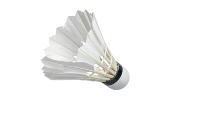 Badminton racket and shuttlecock isolated on white background