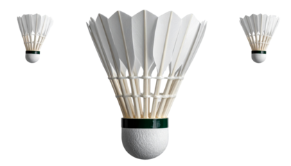 Badminton racket and shuttlecock isolated on white background