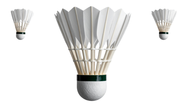 Badminton racket and shuttlecock isolated on white background - Powered by Adobe
