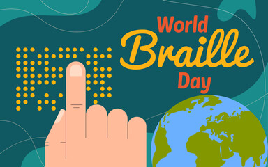 World Braille Day Illustration Celebrating Accessibility and Awareness for the Visually Impaired Community