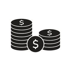 Stacked Dollar Coins Vector for Finance, Wealth, and Investment