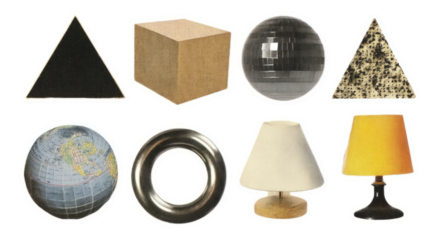 Geometric Shapes and Objects in Various Styles and Colors, Isolated on Transparent Background