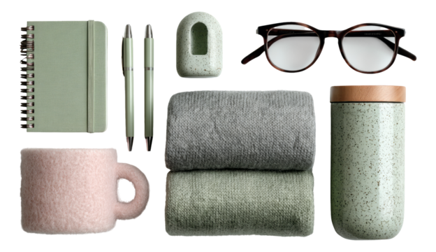 Stylish Minimalist Home Collection with Green and Gray Accessories for Cozy Living