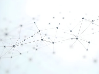 Photorealistic white surface displaying abstract tech dots and connection lines forming sophisticated network mesh with clean geometric plexus patterns and gradients