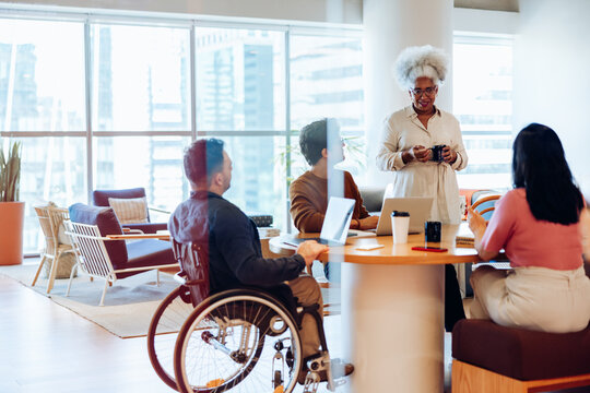Collaboration in a modern office meeting