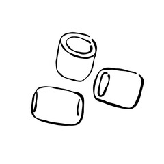 Pet snacks. Line illustration cookies for animals. Healthy snack for pets. Treats for cats and dogs.