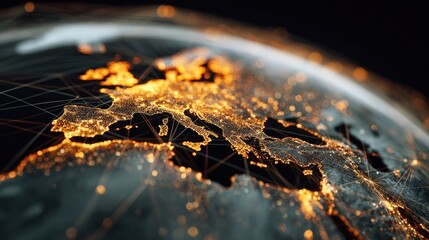 Global Digital Network Connecting Continents on Earth Surface