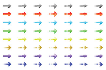 Gradient and Modern right Arrow Icon Set - Colorful Growth, Direction, Upload Symbols Vector.