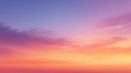Obraz premium A serene twilight sky displays a beautiful gradient of pink, purple, and blue hues, creating a calming atmosphere.