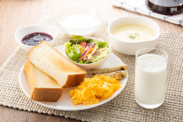 朝食にミルク
