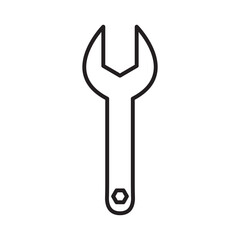 Wrench outline mechanic tool repair hardware spanner construction equipment maintenance industry fix engineering