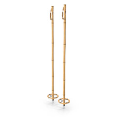 Fototapeta premium Old Wooden Ski Poles for Snow and Mountain Travel Equipment