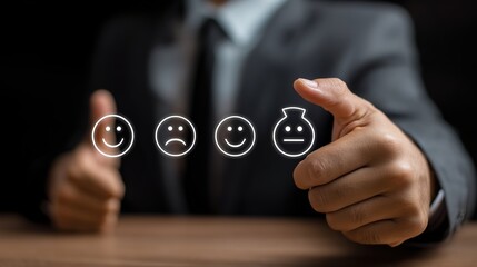 Hand shows sign of top service Quality assurance: Sincere Gesture Reflecting Rigorous Quality Guarantee for Customers