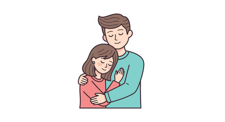 Affectionate Embrace: A couple demonstrating loving connection and emotional support and tender