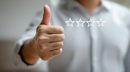 Hand shows sign of top service Quality assurance: Sincere Gesture Reflecting Rigorous Quality Guarantee for Customers