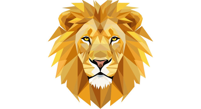 Powerful geometric lion head design exudes strength and leadership, perfect for modern branding and impactful visuals