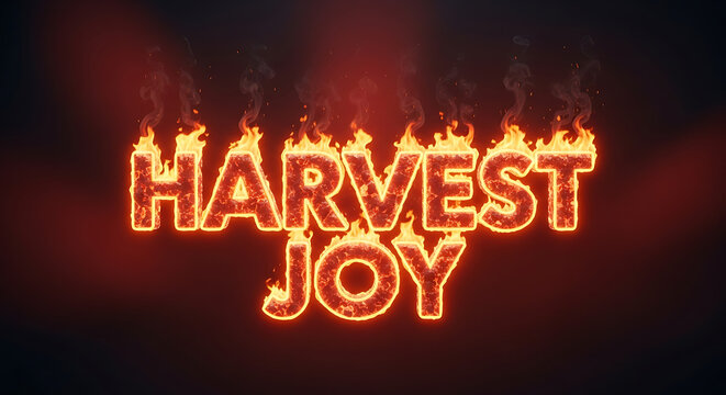 Fiery Harvest Joy A Burning Expression of Celebration and Abundance.