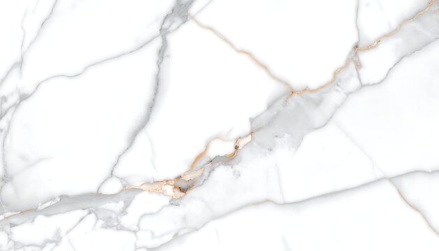 Close-up of white marble with elegant gold and gray veining