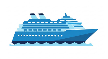 A blue cruise ship with a is a symbol of luxury, relaxation, and adventure