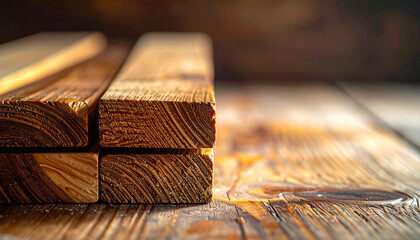 Close-up of wooden planks with varying textures and finishes