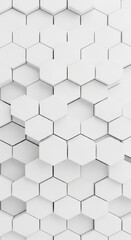Naklejka premium Geometric white hexagon pattern with layered 3d effect