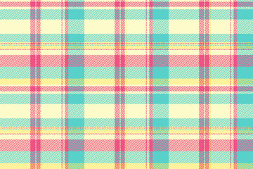Fold check texture pattern, majestic plaid vector seamless. Ribbon textile tartan fabric background in lemon chiffon and teal colors.