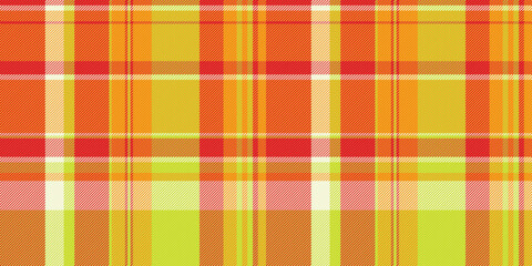 Loft check pattern tartan, top plaid texture fabric. Cut out textile background vector seamless in red and lime colors.
