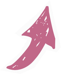 Cutout torn paper pieces geometric shape arrows grunge crayon hand drawn 