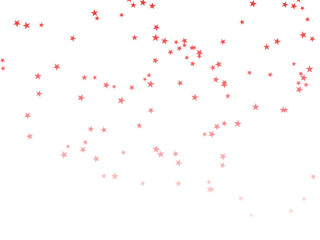 Falling Red Stars Isolated on White Background.