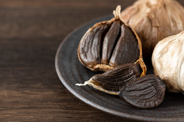 黒にんにくのアップ