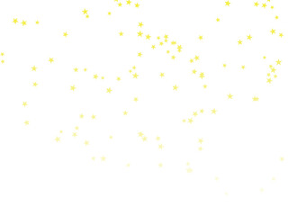 Falling Yellow Stars Isolated on White Background.