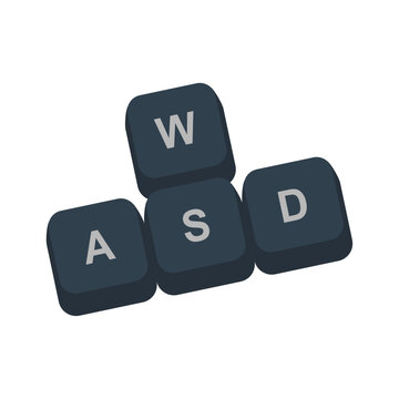 WASD Keys Vector Illustration Gaming Fundamentals Displayed with Concise Graphic Design Elements