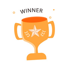Golden trophy symbolizing victory, achievement, and success for a champion in a competition or game