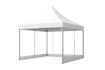 White event tent for outdoor marketing and celebration, featuring a pop-up gazebo design with transparent background