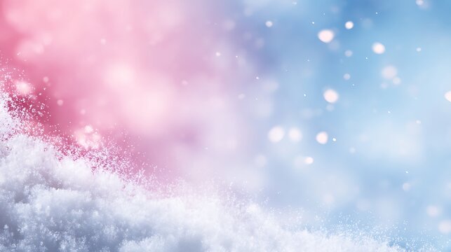 Soft winter pastel gradient with subtle snow blur at bottom left, clean and bright right side for corporate holiday banners, seasonal presentations, and minimal templates