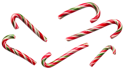 Red and white Christmas decorative cane symbol on white background