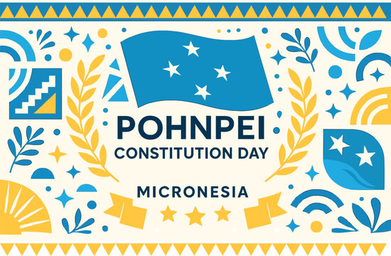 pohnpei constitution day, micronesia national holiday, pohnpei celebration, pacific islands observance, civic pride illustration, national la