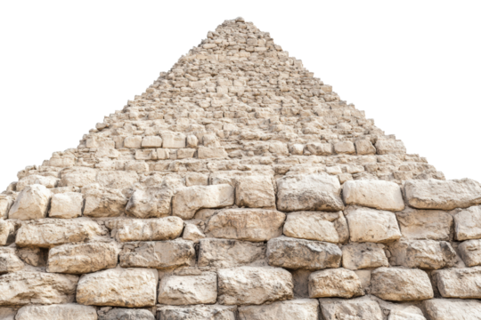 Ancient stone pyramid with weathered blocks
