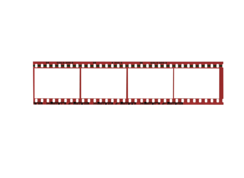 Blank 35mm filmstrip frame vector illustration for movie photography border design