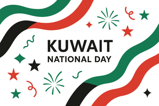 Kuwait National Day Flag Elements