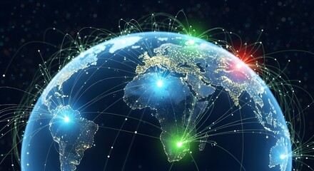 Fototapeta premium Global Networking Concept Images with International Connection Design