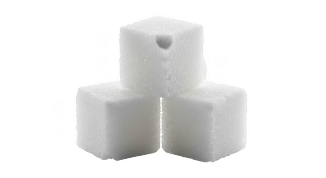 Sugar cubes isolated on transparent background