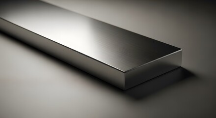 Polished metal bar with dramatic lighting and reflective surface