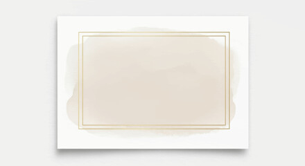 Elegant invitation card with subtle watercolor background and golden border, perfect for weddings and special events