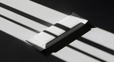 Minimalist black and white abstract composition with parallel light and shadow stripes