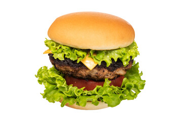 ハンバーガー 白バック