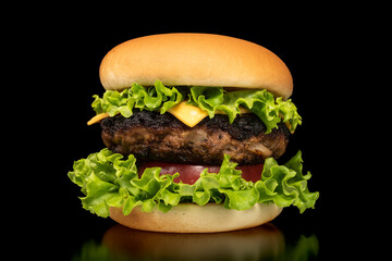 ハンバーガー 黒バック